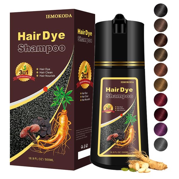 Agthyuve Dark Wine Red Hair Dye, Hair Dye Shampoo for Men and Women, Hair Color Shampoo for Home Use, Shampoo Para Canas, Hair Dye Shampoo 3 in 1, 16.9 Fl Oz (Dark Wine Red)