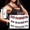 6 Sheets No Ragrets Temporary Tattoos - Funny Phrase Tattoo Stickers for Face, Arm, Body, and Hand