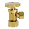 Westbrass Round Handle Angle Stop Shut Off Valve, 1/2" Copper Pipe Inlet with 3/8" Compression Outlet, Polished Brass, D105-03