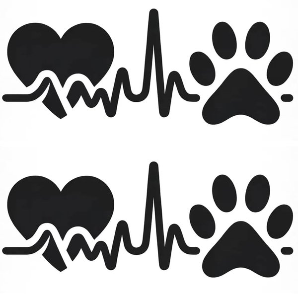 Dopetattoo 6 Sheets Temporary Tattoos Heartbeat Rhythm Paw Temporary tattoo Neck Arm Chest for Women Men Adults 3.7 X 3.7 Inch