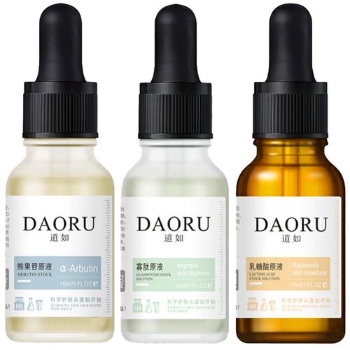 DAORU Stock Solution Essence Serum α-Arbutin Oligopeptide Lactose Acid Vitamin C (Set for 3 Pack)