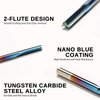 Genmitsu CNC Router Bits 1/8 inch Shank Straight Router Bits Nano Blue Coat 2-Flute End Mill Cutter for Wood MDF PVC Acrylic, 10 PCS, SR10A