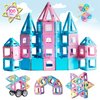 TOKBLOK Magnetic Tiles Toys for 3 4 5 6+ Year Old Girls Boys 100Pcs Macaron Magnet Building Blocks Set for Toddler STEM Educational Toys for Kids Birthday Gifts (Castle & Car Set)
