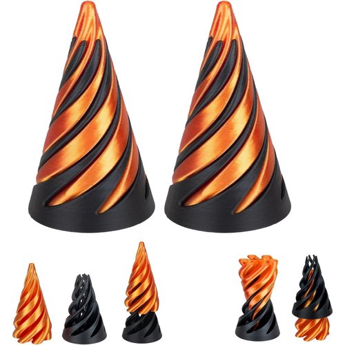 2Pcs Impossible Cone,Spiral Cone Fidget Toy 3D Printed Spiral Cone Pyramid Passthrough Sculpture,Mini Cone Funny Desktop Decoration for Home Office Desk Funny Desktop Decoration , Anxiety Relief