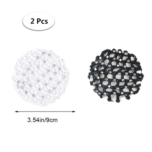 PENKOHOME Mesh Hair Nets for Ballet, Dance, Skating - 2 Pack Bun Covers & Hair Accessories