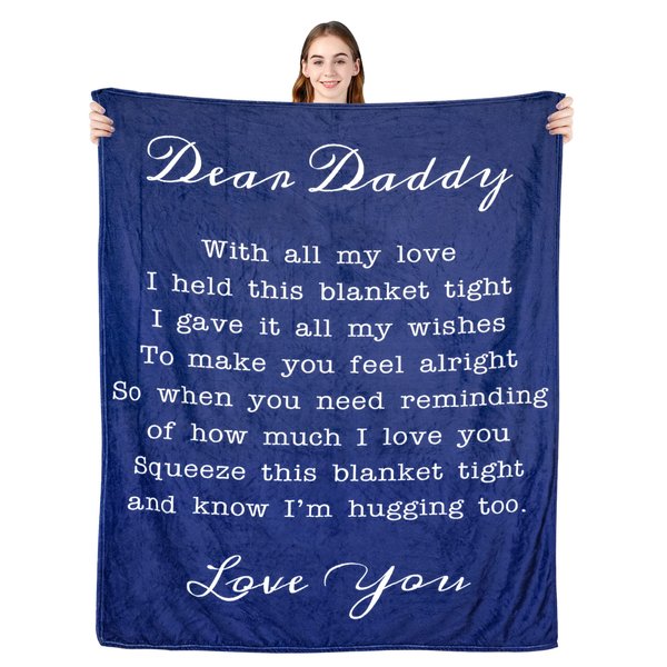 Gifts for Dad Father's Day Birthday Christmas, Personalized Throw Blanket I Love You My Dad,Ultra-Soft Micro Fleece Blankets Soft Bedding Sofa