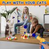 Cat Toy with Colorful Pompom Balls and Ball Launcher - Set of 30 Pieces, Plush Toy Balls for Kitten Training and Play, Silent and High Elastic Interactive Toys for Kitty, Cat Toy for House Cats