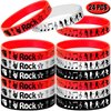 24PCS Rock and Roll Silicone Bracelets Rubber Wristbands -Music Party Favors Music Notes Party Decorations Musican Guitar Audio Record Microphone Rap Birthday Baby Shower