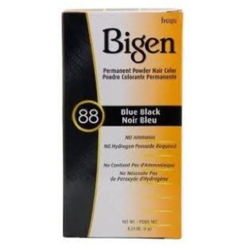 Bigen Permanent Powder Hair Color 88 Blue Black 1 ea (Pack of 4)