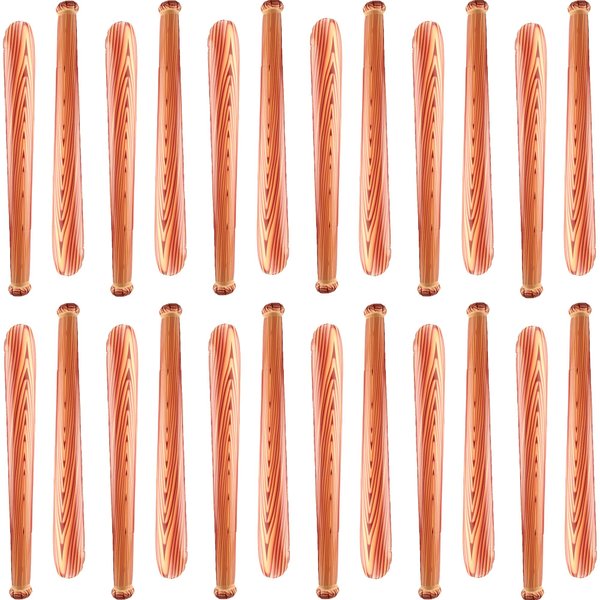 Sonarun 24 Pack 31.5 inch Inflatable Baseball Bat Wood Pattern Blow up Baseball Bat Inflates for Pool Summer Beach Carnival Birthday Baseball Party Favors
