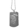 Hat Shark Tribal Elk Head w/Horns Side Head Profile - Luggage Metal Chain Necklace Military Dog Tag