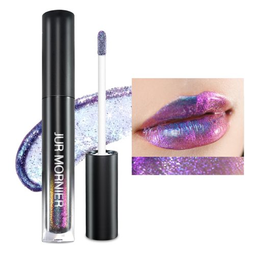 JUR MORNIER Chameleon Lip Gloss Magic Color Changing Moisturizing Lip Oil Multichrome Sparkly Metallic Color Intense with Highly Pigment Liquid Lipstick (02, 3.5ml)