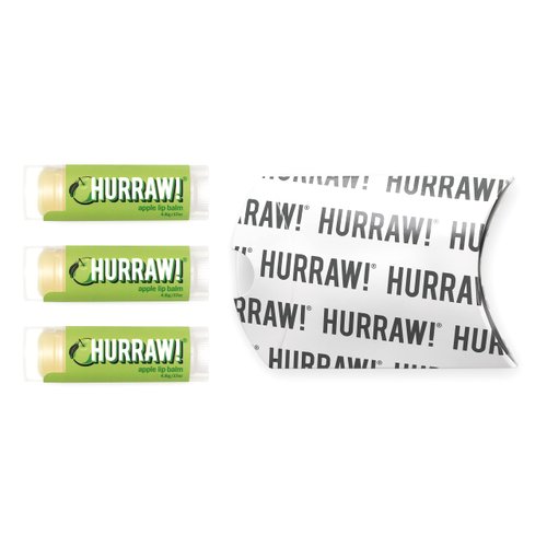 Hurraw! Apple Lip Balm, 3 Pack: Organic, Certified Vegan, Cruelty and Gluten Free. Non-GMO, 100% Natural Ingredients. Bee, Shea, Soy and Palm Free. Made in USA