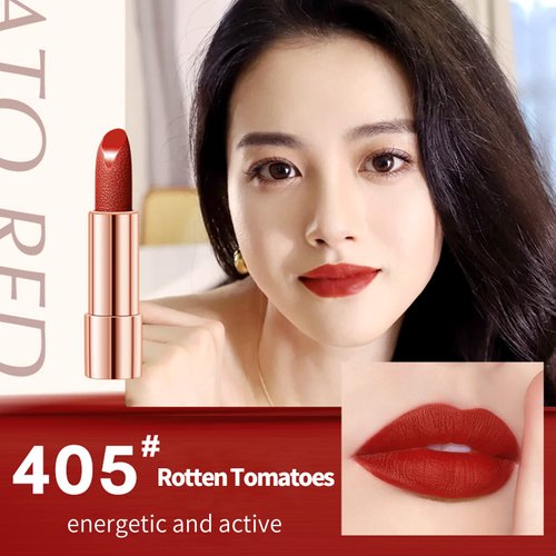 3 Colors Matte Lipstick Set Lip Stick with Orange Chain Bag Package Velvet Lip stick Set Waterproof Non-Stick Cup Long Lasting Retractable Red Lipstick Set 3.5gx3 Pcs
