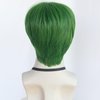 HUNIGIR Mens Green Wig Short Straight Wig Green Boys Anime Wig Heat Resistant Synthetic Halloween Cosplay Wig (Green)