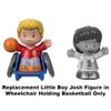 Fisher-Price Replacement Figure Little People Mia and Josh Basketball Playset FGX51 - Replacement Little Boy Josh Figure in Wheelchair Holding Basketball