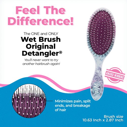 Wet Brush Original Detangler Hair Brush - Abstract Mineral Pink Forest - All Hair Types - Ultra-Soft IntelliFlex Detangler Bristles Glide Through Tangles with Ease - Pain-Free Comb for Men & Women