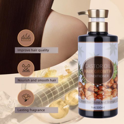 Silvercell Castor Oil Conditioner Hair Growth Conditioner, Castor Oil Shampoo and Conditioner Moisturizing Oil Control, Thickening Conditioner Hair Conditioner for Damaged Dry Hair, 16.91 fl.oz