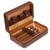 M Time C club 4-Finger Cigar Case, Cigar Humidor Portable Travel Crocodile Skin-Style Burgundy Leather Cigar Case Humidifier