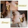 YienDoo Boho Big Butterfly Drop Earrings Vintage Gold Double Butterfly Dangle Earrings Statement Animal Butterfly Earrings Prom Butterfly Earrings Jewelry for Women