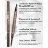 Microblading Eyebrow Pen,Brown 2-in-1Dual-Ended Eyebrow Pencil with 4Prong Micro-Fork-Tip Applicator&Ultra Fine Retractable Waterproof Brow Pencil,Liquid Long-lasting Eyebrow Filler Makeup for Women-2