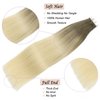 Tape in Hair Extensions Light Brown Mix with Platinum Blonde 14 Inch 50 Grams 20pcs Hair Extensions Tape Natural Soft Silky Straight Tape in Human Hair Extensions Natural Soft Tick Extensions