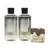Bath & Body Works Men's Collection GRAPHITE 2 Pack 3-in-1 Hair, Face & Body Wash Bundle with a Cabin Spice Bar Soap - Full Size