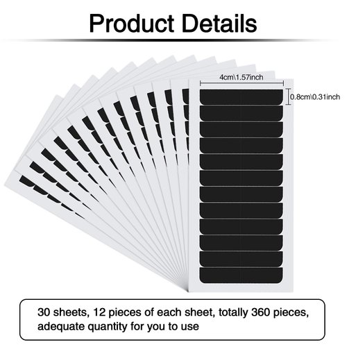 Blulu 360 Pieces Hair Extension Tape Tabs Bulk Double Sided Tape in Extension Replacement Adhesive Wig Tape Adhesive Hair Extension Tapes Beauty Tool for Hair Extensions Wigs Supplies(Black)