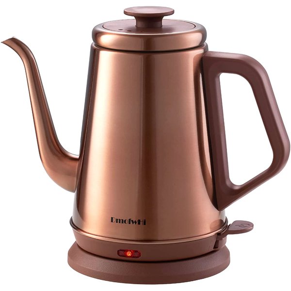 DmofwHi 1000W Gooseneck Electric Kettle (1.0L),100% Stainless Steel BPA Free Tea Kettle with Auto Shut - Off Protection, Pour Over Coffee Kettle -Copper
