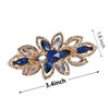 Sankuwen Floral Rhinestone Hairpin Luxury Crystal Flower Hair Barrette Clip (Gray-Blue)
