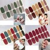 WOKOTO 20 Sheets Solid Color Nail Art Polish Wraps Stickers Strips Set with 1Pc Nail File Self-Adhesive Adhesive Nail Decals Manicure Tips