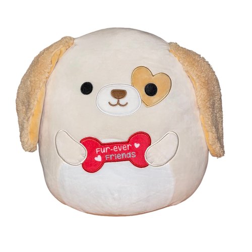 Squishmallow Official Kellytoy Plush Pets Squad Dogs Cats Bunnies Frogs Squishy Soft Plush Toy Animals (Tan/White/Red, Harrison Dog with Fur-ever Friends Bone, 12 Inch)