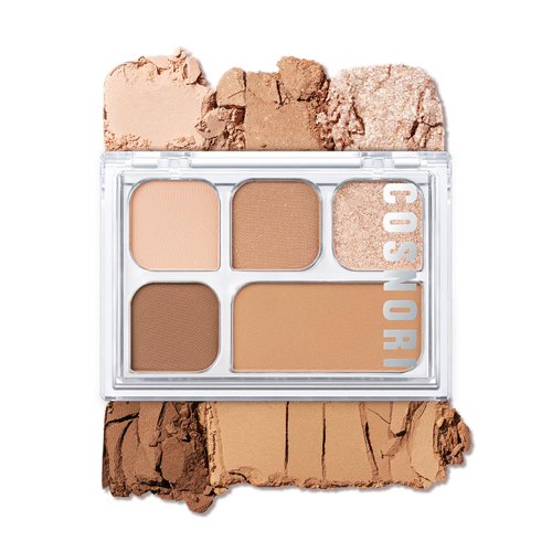 My Moment Eye Palette - 5 Colors Pigmented Matte, Shimmer and Glitter Eyeshadow Palette, Highly Blendable, Multi-Use Eye Palette (02 Classic Beige)