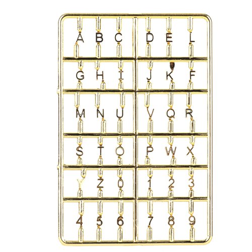 Doll House Letters Numbers, 1/12 Miniature Front Door Furniture Numbers Door Accessory(Gold)