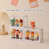 Glass Display Case for Figures with Light Clear Display Stand for Collectibles Stackable Assemble Display Box for Action Figures Toys Dustproof Clear Storage Box Showcase for Pop Mart