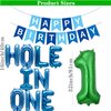 49 Pieces Golf Birthday Party Hole in One 1st Birthday Decorations Boys First Birthday Party Balloons Green Number 1 Balloon Latex Balloons for Boys Sports Theme Birthday Baby Shower Party (Blue)