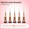MEKK Liner Brush for Nails Gel 5PCS Nail Art Brushes Sizes 7/9/12/15/20mm for Nail Polish Painting Design Nail Art Brush with Metal Handle Pink Nail Brushes for Nail Art