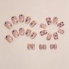 24 Pcs Short Nude Press on Nalis Square Arcylic Glossy Full Cover False Nails Fake Nails Press ons with Glitter White French Glue on Nails -YIHONGYAN Summer Nail Art Tips for Women Manicure Decoration
