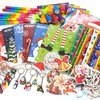 122PCS Christmas Party Favors Christma Coloring Books and Eight Color Crayons Funny Keychains Paper Glasses Stickers For Kids