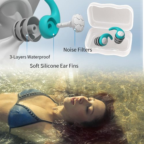 Haikole Ear Plugs for Sleeping Noise Cancelling Silicone Ear Plugs for Swimming,Soft Waterproof Ear Plugs for Sleeping,Quiet Studying, Ear Plugs, Sleeping Noise,Recommended for 12 Years Olds up