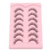 Natural Lashes False Eyelashes 15mm Wispy Eyelashes with Thin Band 3D Volume False Lashes Soft Strip Lashes Pack C Curl Natural Eyelashes Fake Lashes 7 Pair EVENTILL