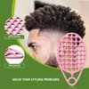 KOUPA Silicone Curly Hair Brush with Pick Comb, One Piece Twist Curl Comb for Afro Curls, Washable Hair Tool for Men Women, Pink