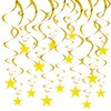 BEISHIDA Gold Star Hanging Swirl Decorations,Hanging Gold Party Supplies for Graduation Wedding Baby Shower Decorations,Pack of 15