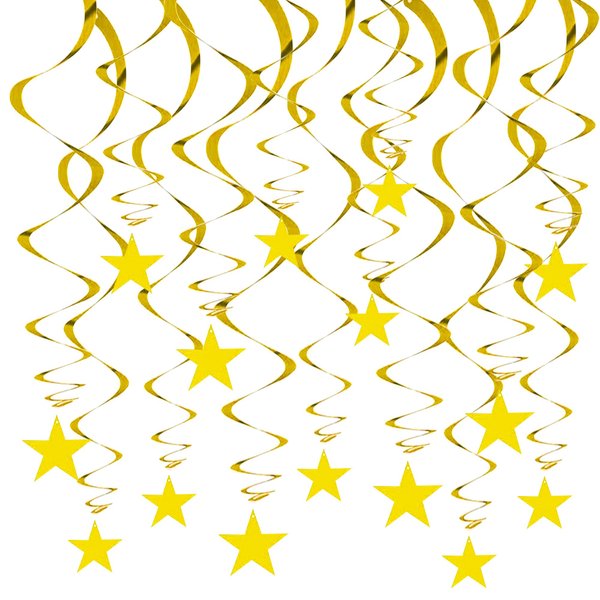 BEISHIDA Gold Star Hanging Swirl Decorations,Hanging Gold Party Supplies for Graduation Wedding Baby Shower Decorations,Pack of 15