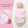 Reborn Baby Dolls Clothes Outfit Accessories Pink Heart Swaddle Blanket & Hat 2 Pcs Set for 17-22 Inch Reborn Doll Newborn Girl&Boy