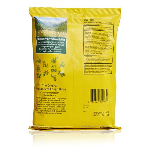 Ricola Original Herbal Cough Suppressant Throat Drops, 50ct Bag (Pack of 3)
