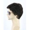 Topcosplay Men Wigs Human Hair Short Black Wavy Pixie Wigs for Black Women Hair Replacement Wig