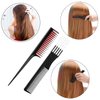 6 Pcs Hair Teasing Comb Set Includes Black Carbon Lift Teasing Combs with Metal Prong, Triple Pin Rat Tail Comb for Parting Hair,Adds Volume To Fine, Medium, And Thinning Hair for Women and Men