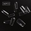 Wellquinn Square Nail Tips Full Cover, Short Clear Professional Acrylic Tips, Long Lasting Utra-hard False Nails Press on Nails for Nail Extension Manicurists, 360Pcs