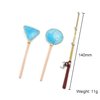 LAFEINA Mini Fishing Rod Net Tools Accessories for 1/6 1/12 Dollhouse Toys 1:10 RC Rock Crawler Axial SCX10 90046 Wraith Yeti TF2 D90 D110 Traxxas TRX-4 Decoration (Blue)